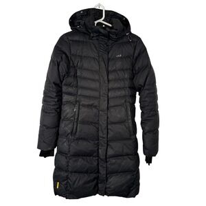Lole Black Puffer Coat Long Hooded Small